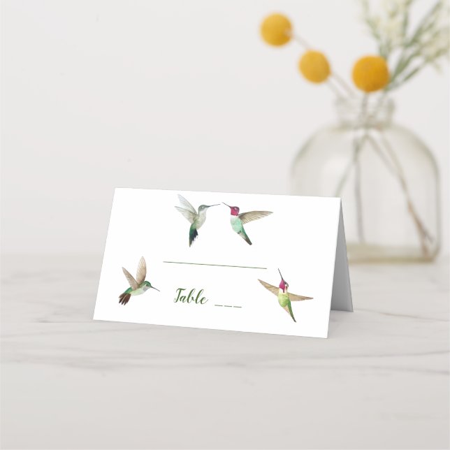 Anna's Hummingbirds Hochzeit-Platzkarte Platzkarte (Vorderseite)