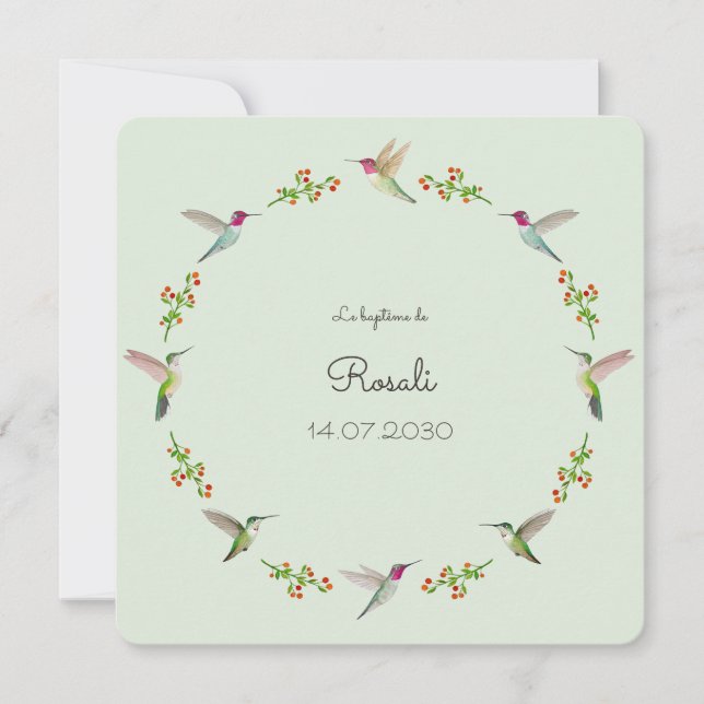Anna's Hummingbirds Taufe mit Baby-Foto (Vorderseite)