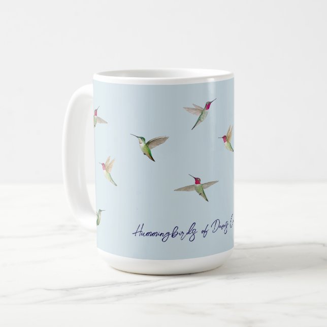 Annas Kolibris von Davis Kaffeetasse (Vorderseite Links)