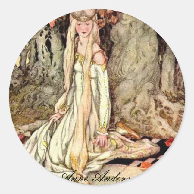 Anne Anderson Series* The Frog Prince Runder Aufkleber (Vorderseite)