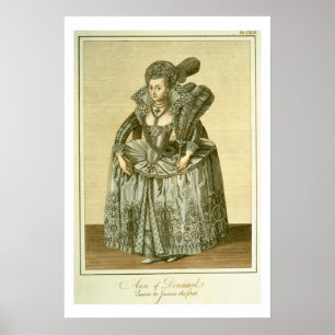 Anne aus Dänemark (1574-1619) Ehefrau James I, ill Poster