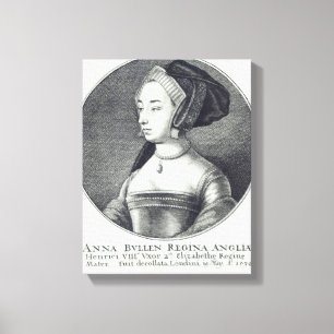 Anne Boleyn, geätzt von Wenceslaus Hollar, 1649 Leinwanddruck