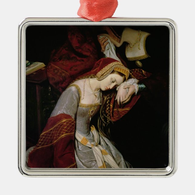 Anne Boleyn im Turm, Detail, 1835 Silbernes Ornament (Vorne)