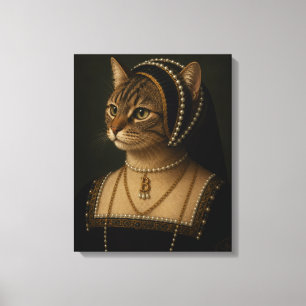 Anne Boleyn Katzenporträt – Tudor Königin Renaissa Leinwanddruck