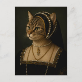 Anne Boleyn Katzenporträt – Tudor-Königin Renaissa Postkarte