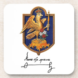 Anne- Boleynunterzeichnung u. Wappen Getränkeuntersetzer
