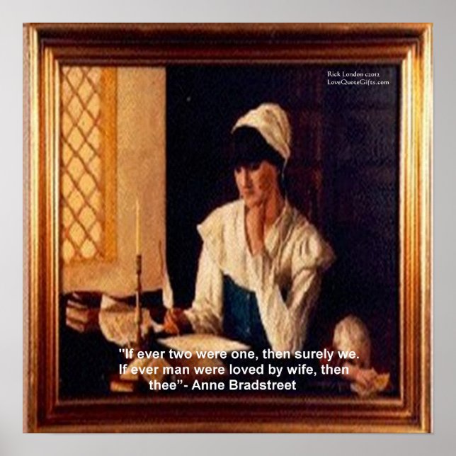 Anne Bradstreet "Love By Ehefrau" Liebe Zitat Post Poster (Vorne)