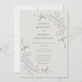 Anne Elliot Quiet Romance Wedding - Bows Ivy Einladung