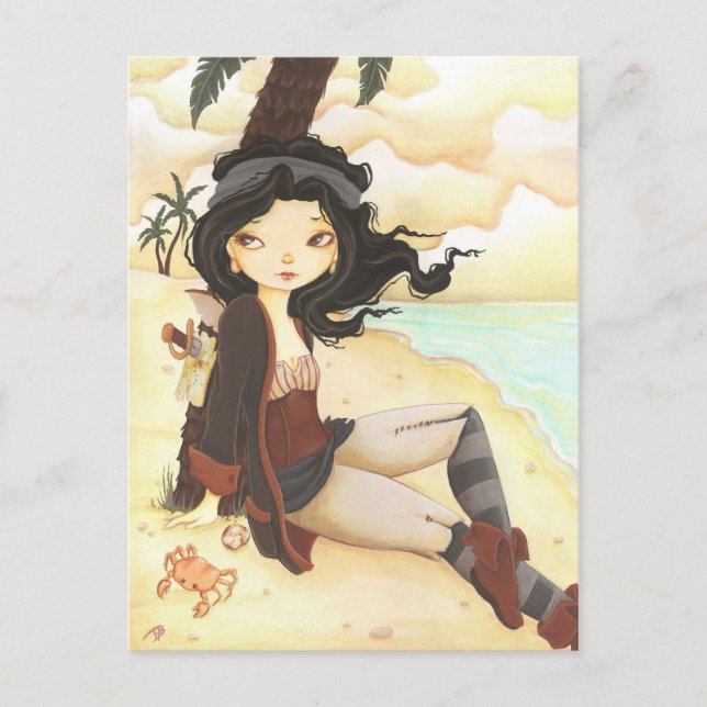 Anne - Feenpirate-Fantasiekarte Postkarte (Vorderseite)