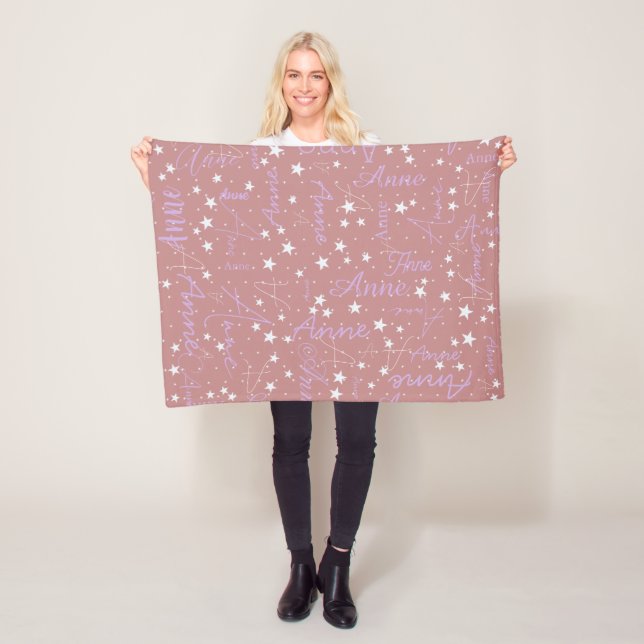 Anne individuelle Name boho Rose stars Fleecedecke (Beispiel)