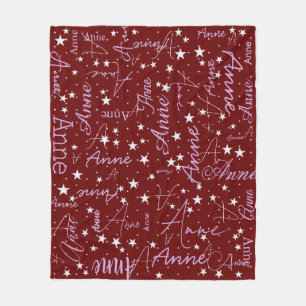 Anne individuelle Name&stars dunkelrot Fleecedecke