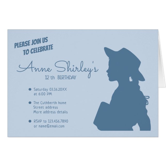 Anne of Green Gables CC1086 Invitation d'anniversa (Devant horizontal)