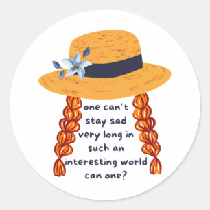 Anne Of Green Gables Shirley Book Quote Runder Aufkleber