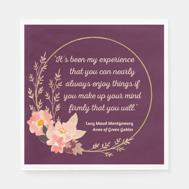 Anne of Green Gables Zitat I - Niedlicher Stil Serviette (Vorderseite)