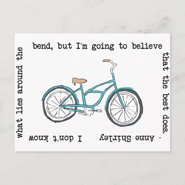 Anne Shirley- Bicycle- Inspiration Postkarte (Vorderseite)