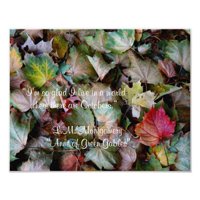 Anne Shirley Oktober Zitat Fotodruck (Vorne)