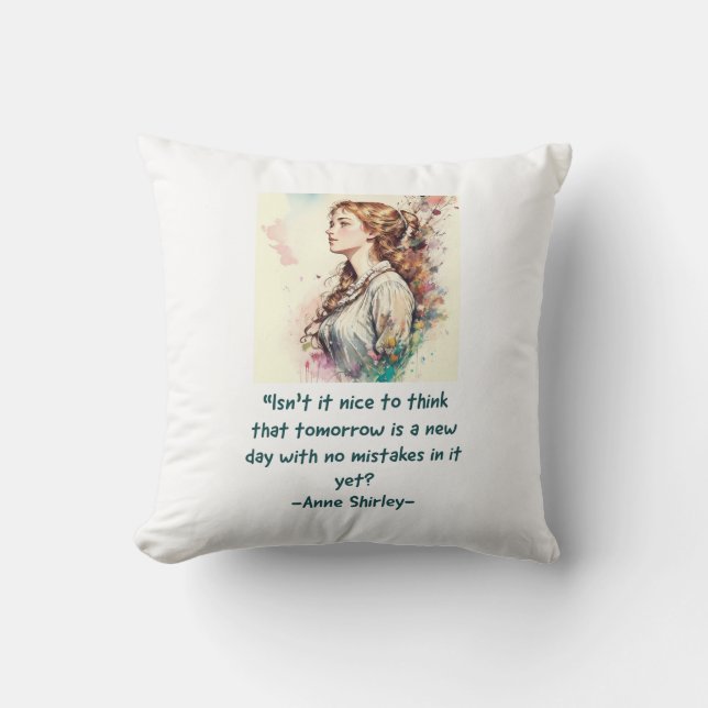 Anne von Green Gables Aquarelldruck Kissen (Vorderseite)