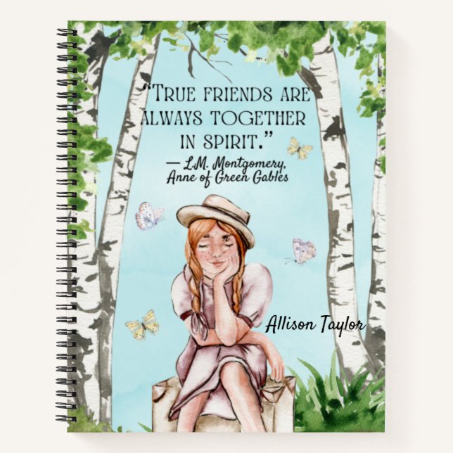 Anne von Green Gables Individuelle Name Spiral Not Notizbuch (Vorderseite)