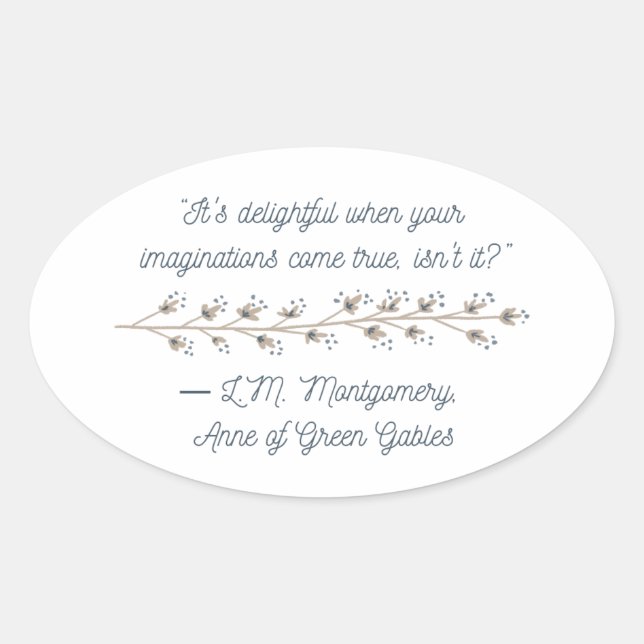Anne von Green Gables Inspiriert Oval Sticker (Vorderseite)