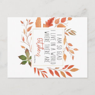 Anne von Green Gables Oktober Zitat Herbst Postkar Postkarte