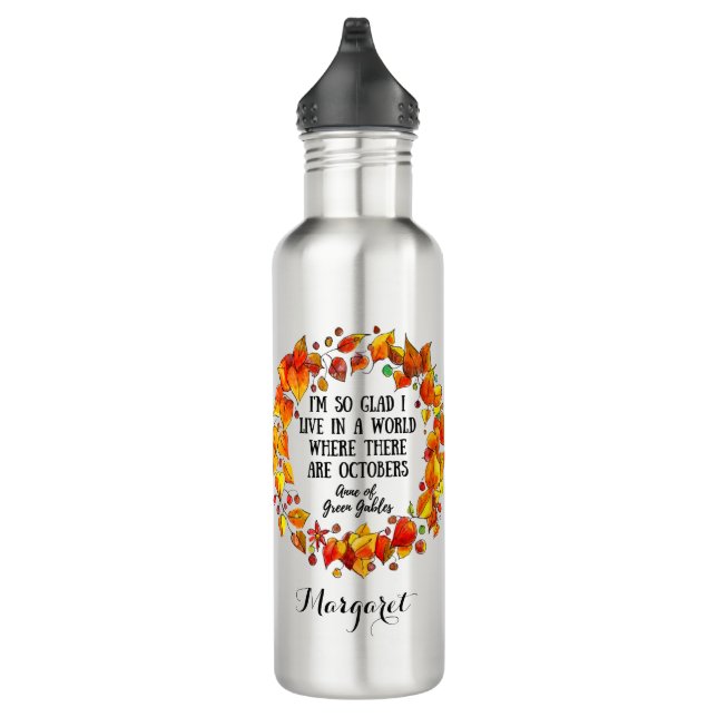 Anne von Green Gables Oktober Zitat Niedlich Herbs Edelstahlflasche (Rechts)