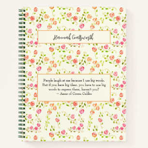 Anne von Green Gables Zitat Personalisierte, wilde Notizbuch