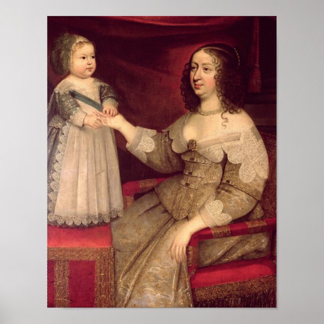 Anne von Österreich mit ihrem Sohn Louis XIV Poster (Vorne)