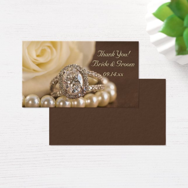 Anneau Diamant ovale Rose blanche Mariage Faveur T (Bureau)