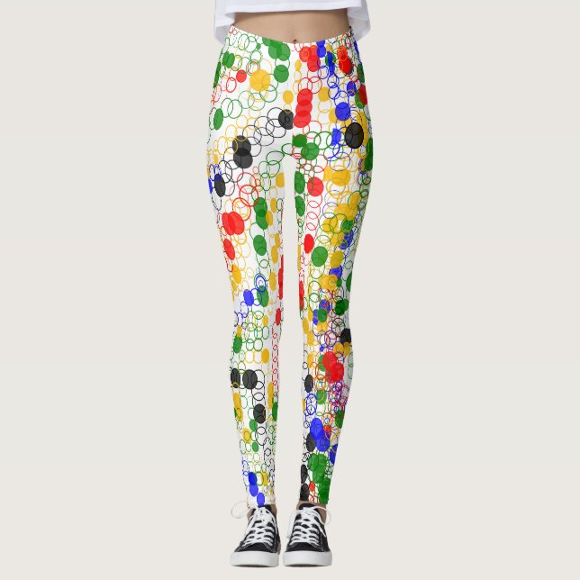 Anneaux Cercles Art Déco Funky Leggings (Devant)