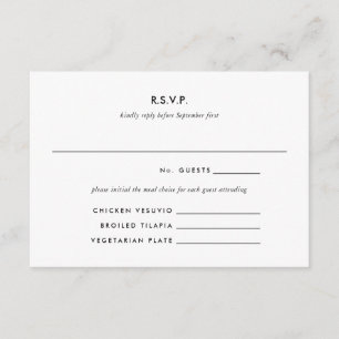 Anneaux d'argent moderne Mariage RSVP Carte de rép