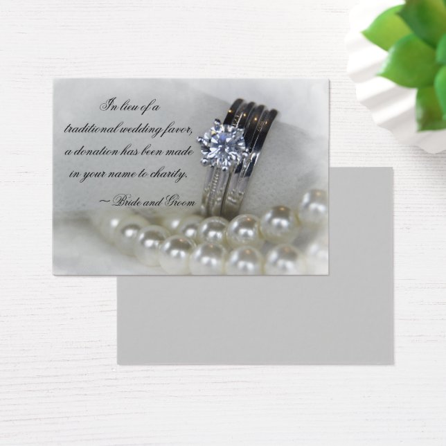 Anneaux de diamant et perles Mariage Charité favor (Bureau)