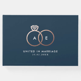 Anneaux de Mariage d'or moderne Monogramme Livre d