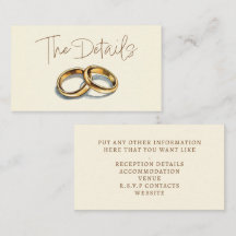 Anneaux de mariage en or les détails Carte de déco