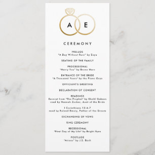 Anneaux d'or moderne Programme de mariage personna