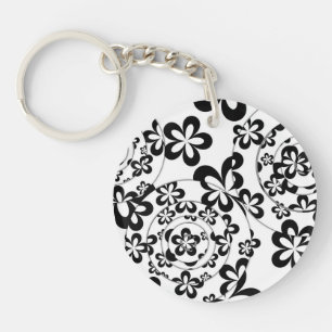Anneaux et fleurs noirs et blancs