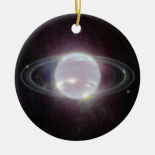 Anneaux JWST de la planète Neptune ornement cérami
