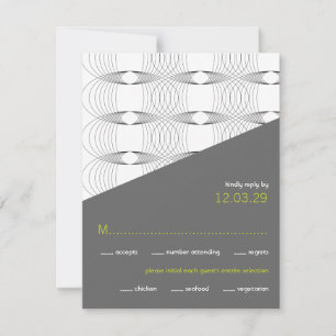 Anneaux Mood Retro Moderne Mariage RSVP Cartes