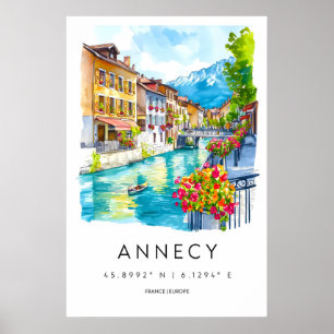 Annecy-Aquarellposter Annecy-Reise Druck Poster