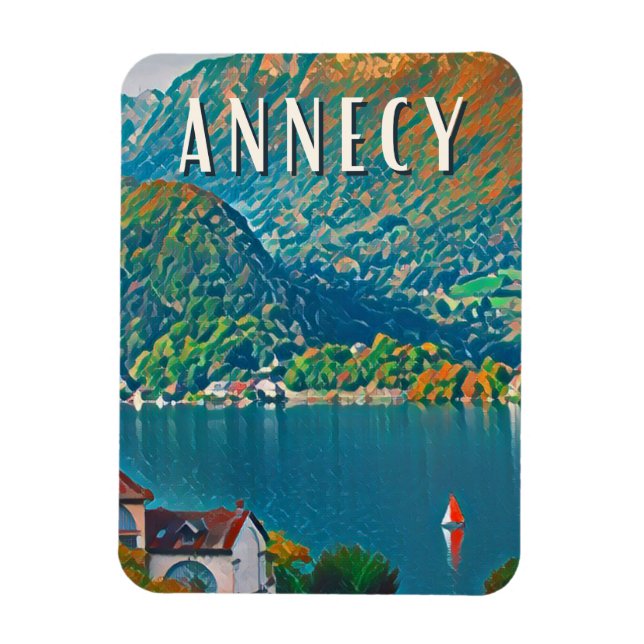 Annecy Foto Vintage Magnet (Vertikal)