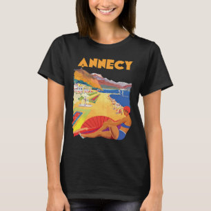 Annecy France Lac Alpin T-Shirt Voyage Rétro
