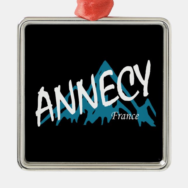 Annecy France Mountains Ornament Aus Metall (Vorne)
