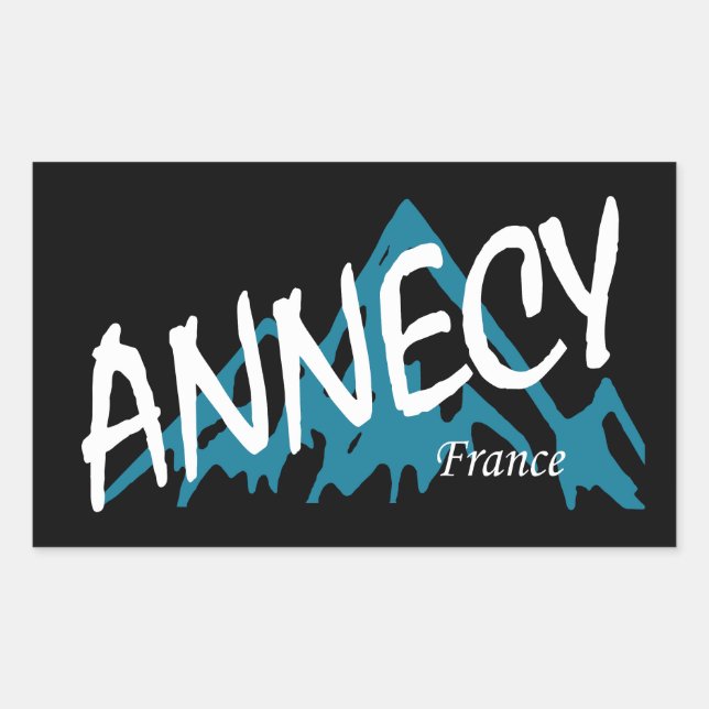 Annecy France Mountains Rechteckiger Aufkleber (Vorderseite)