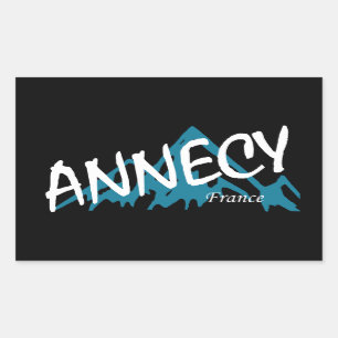 Annecy France Mountains Rechteckiger Aufkleber