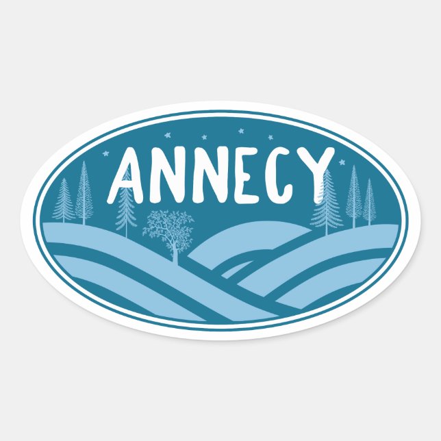 Annecy France Outdoor Ovaler Aufkleber (Vorderseite)