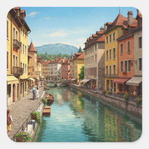 Annecy France Quadratischer Aufkleber