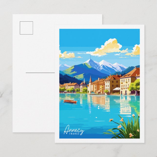Annecy France Vintage Postkarte (Vorne/Hinten)
