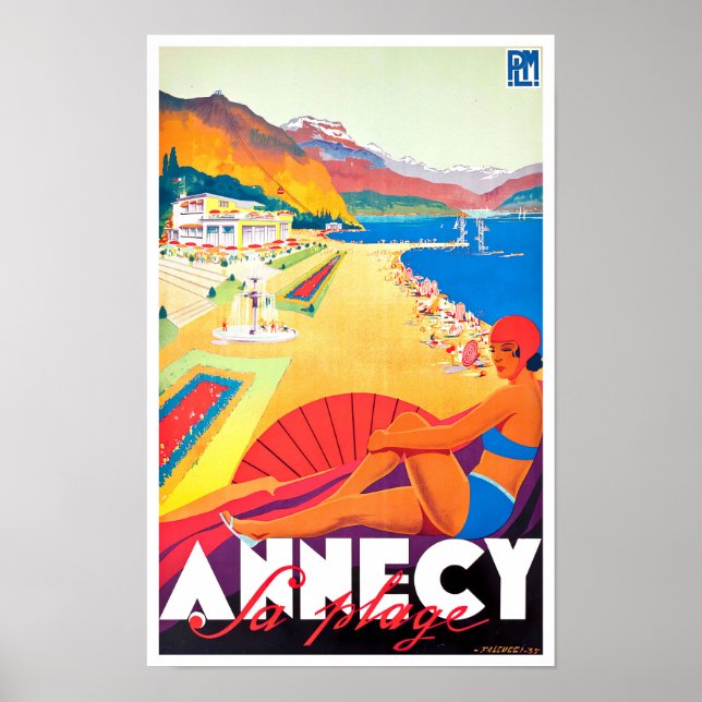 Annecy France Vintage Reise Poster (Vorne)