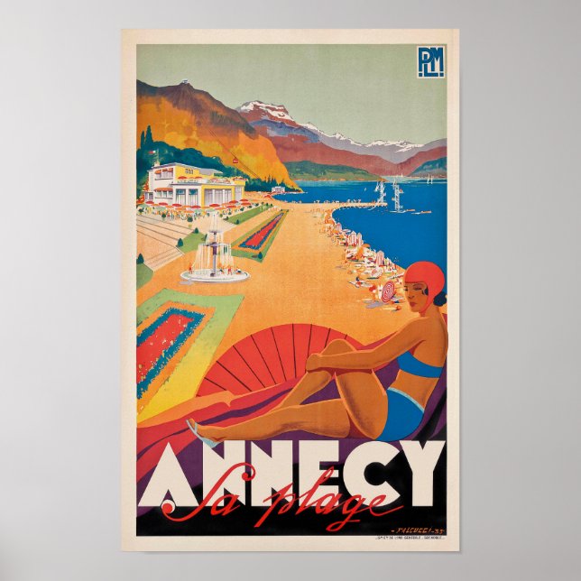 Annecy France Vintage Travel Poster (Vorne)