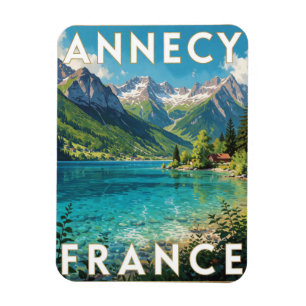 Annecy Frankreich Kristallsee Alpen Reise Blick   Magnet