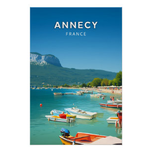 Annecy, Frankreich, Retro-Chic Poster